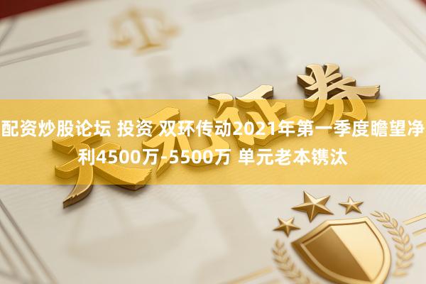 配资炒股论坛 投资 双环传动2021年第一季度瞻望净利4500万-5500万 单元老本镌汰