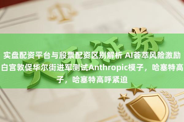 实盘配资平台与股票配资区别解析 AI荟萃风险激励警悟，白宫敦促华尔街进军测试Anthropic模子，哈塞特高呼紧迫
